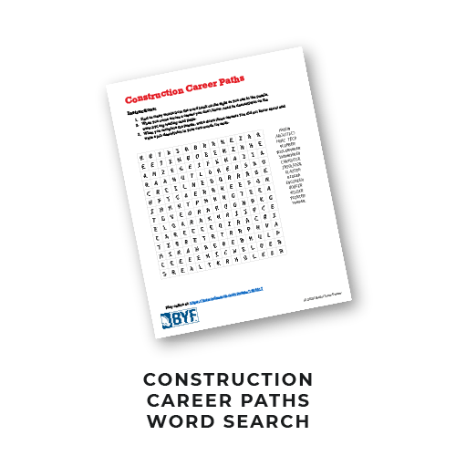 Construction Career Paths Word Search